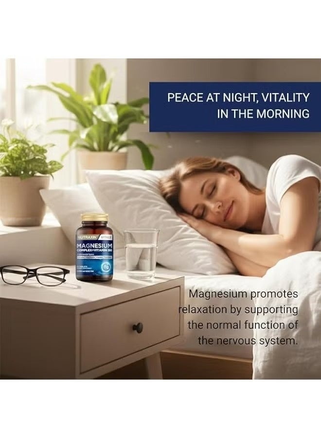 Nutraxin Magnesium Complex – Citrate, Glycinate, Malate, Taurate Blend – 60 Tablets - Image 3